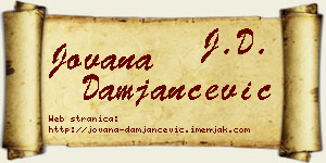 Jovana Damjančević vizit kartica